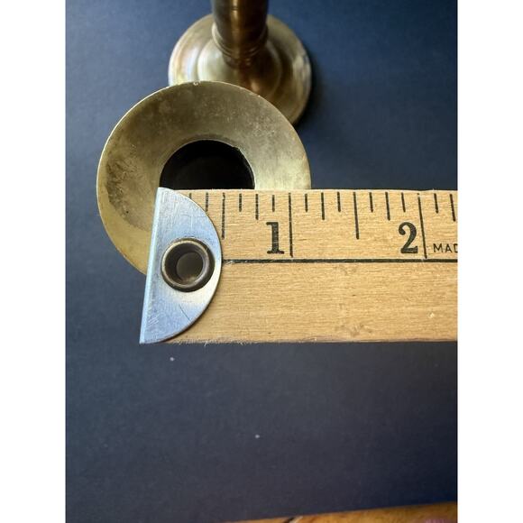 Vintage Brass Candlesticks Taper Holders 6” Mid Century Made In India Pair Set - Picture 8 of 8